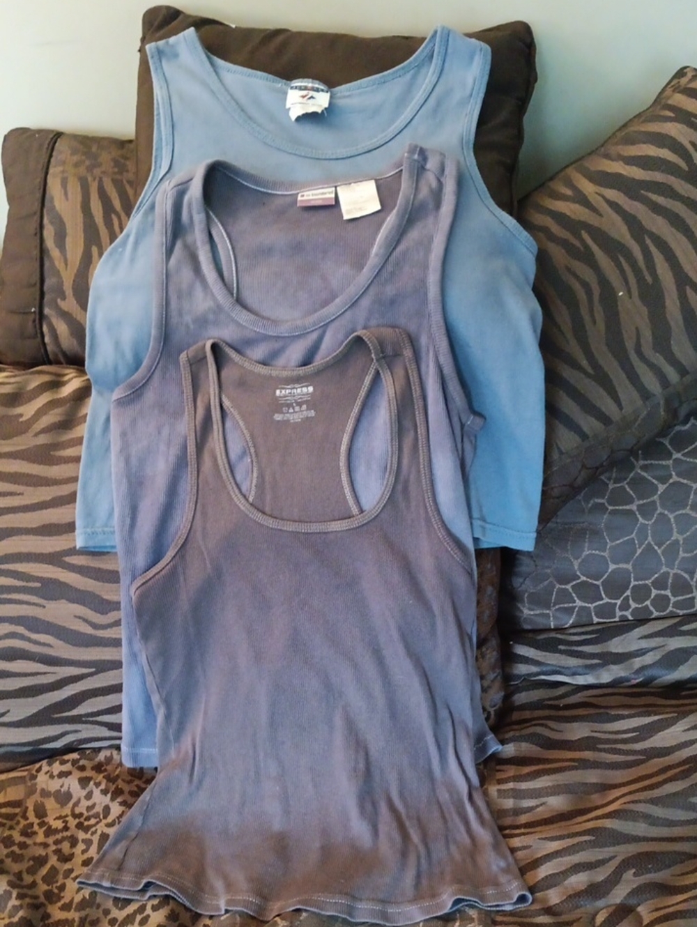 Bundle of Womens Tanks Blue and Gray Women's Tank Tops